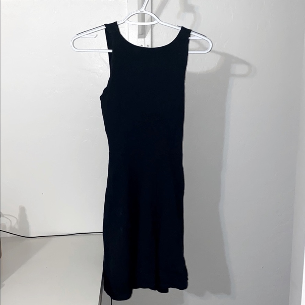 Cross Back Black Dress